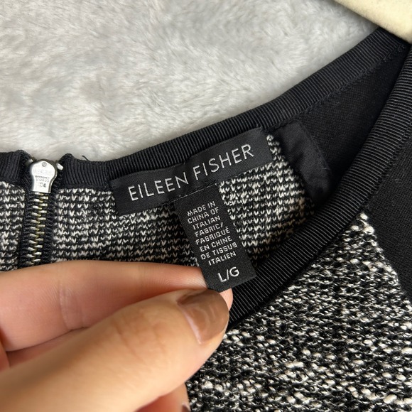 Eileen Fisher Dress L Black Gray Sleeveless Career Work Casual‎ Professional - Picture 4 of 6